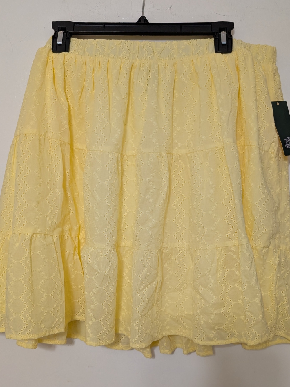 wild fable Light Yellow Eyelet Tiered Skirt